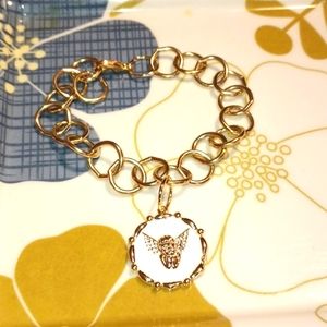 INDIGO HEALS "I KEEP YOU IN MY HEART" ANGEL GOLD PLATED BRACELET